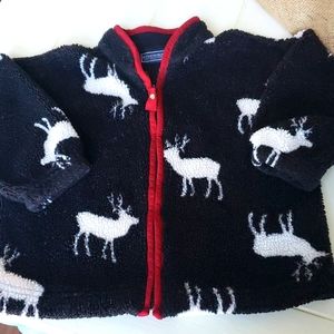 Kitestrings 4 zip fleece sherpa deer pattern